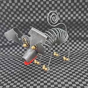 Metallic Spiral Dog Figurine